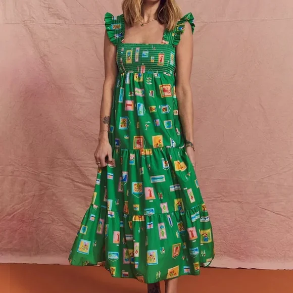 Nobody'S Child | Dresses | Nobodys Child Maya Gina Gallery Tiered Midi Dress  Size 2 Nwt Organic Cotton | Poshmark